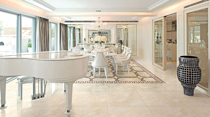 凯发K8国际瓷砖全抛釉瓷砖KYS8061-KKYP8069-KYS8068餐厅效果图