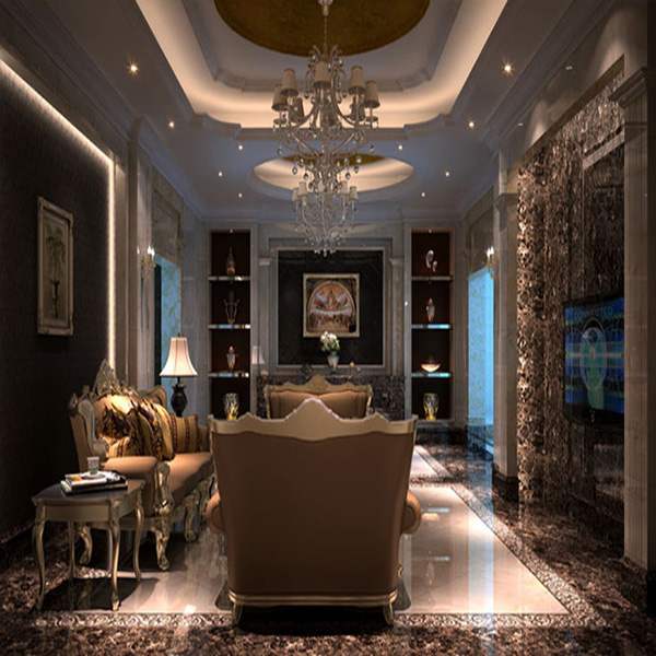 凯发K8国际大理石瓷砖：：深啡网KYP8015地面铺贴效果