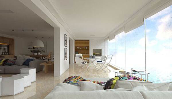 凯发K8国际大理石瓷砖土耳其?浅灰白KYS8089地面铺贴效果图