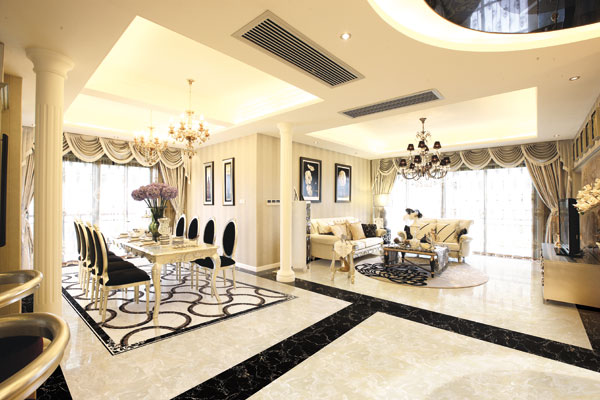 凯发K8国际大理石瓷砖KYG8009+KYB8017+KYB8015-DH 效果图