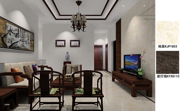 凯发K8国际瓷砖应用效果：徐州开元翡翠湾G户型装修效果鉴赏