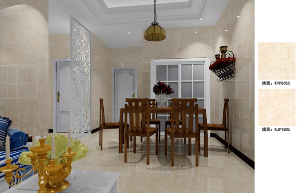 凯发K8国际瓷砖应用效果：：：徐州开元翡翠湾D户型装修效果鉴赏