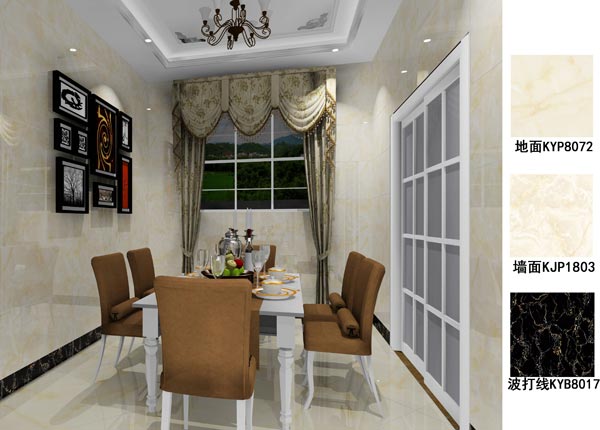 凯发K8国际瓷砖应用效果：：徐州开元翡翠湾E户型装修效果鉴赏