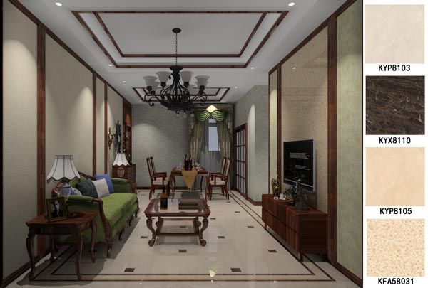 凯发K8国际瓷砖应用效果：：大沥碧桂园·华府01户型装修效果鉴赏