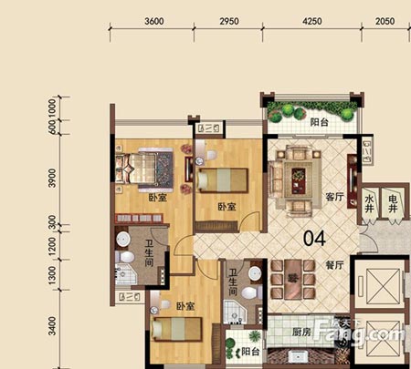 凯发K8国际家装：佛山大沥碧桂园华府115㎡美式装修效果鉴赏