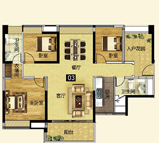 凯发K8国际家装：：：佛山灯湖华府133㎡现代简约装修效果鉴赏