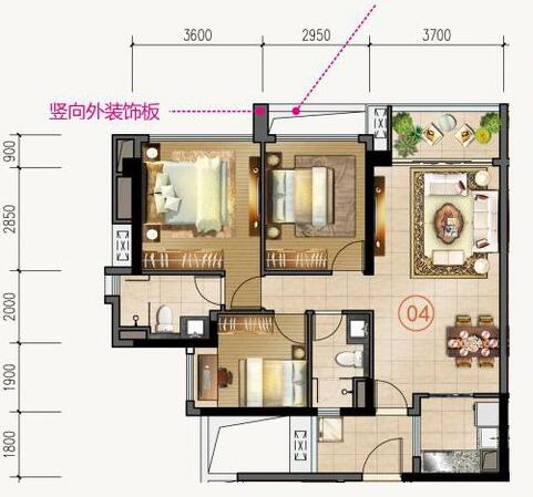 凯发K8国际家装：：：佛山合景新鸿基·泷景96㎡简约现代装修效果鉴赏
