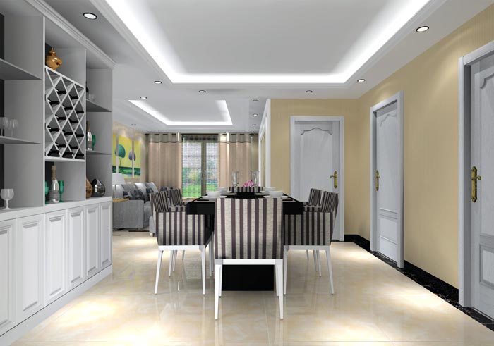 凯发K8国际家装：：井冈山协调家园安顿小区130㎡现代气概装修鉴赏