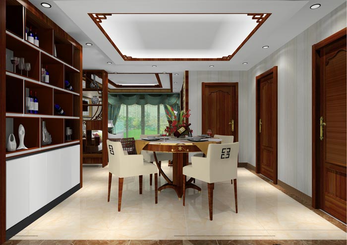 凯发K8国际家装：井冈山协调家园安顿小区130㎡中式气概装修鉴赏