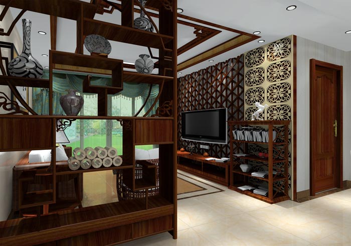 凯发K8国际家装：井冈山协调家园安顿小区130㎡中式气概装修鉴赏