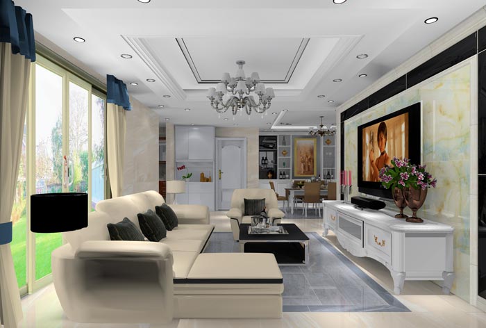 凯发K8国际家装：：：井冈山协调家园安顿小区130㎡简欧气概装修鉴赏