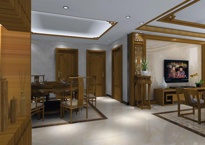 凯发K8国际家装：：井冈山协调家园安顿小区130㎡中式气概装修鉴赏