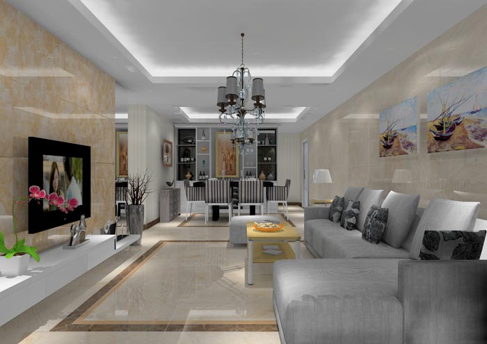 凯发K8国际家装：佛山狮山上林苑91㎡简约气概装修鉴赏