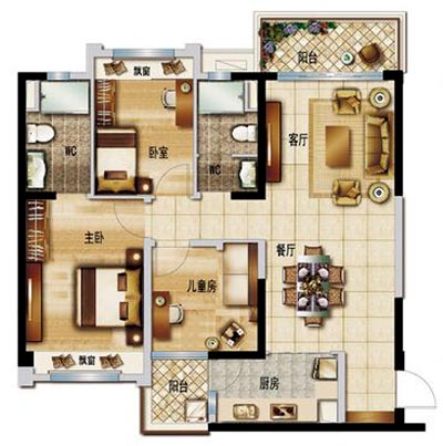 凯发K8国际家装：：：顺德碧桂园桂澜山108㎡的新中式气概装修鉴赏