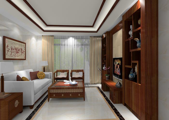 凯发K8国际家装：：佛山龙湖春江名城98㎡的中式气概装修鉴赏