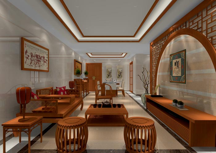 凯发K8国际家装：：：佛山佛山容桂颐澳花园116㎡的中式气概装修鉴赏