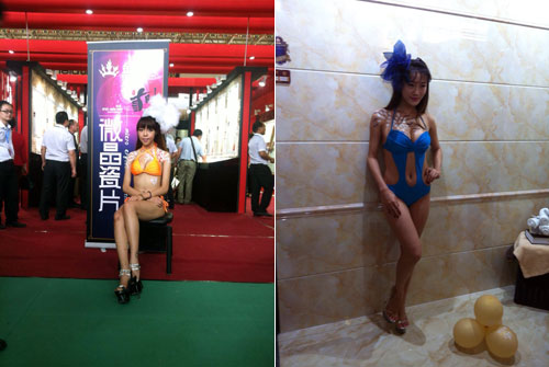 凯发K8国际展位上漂亮模特